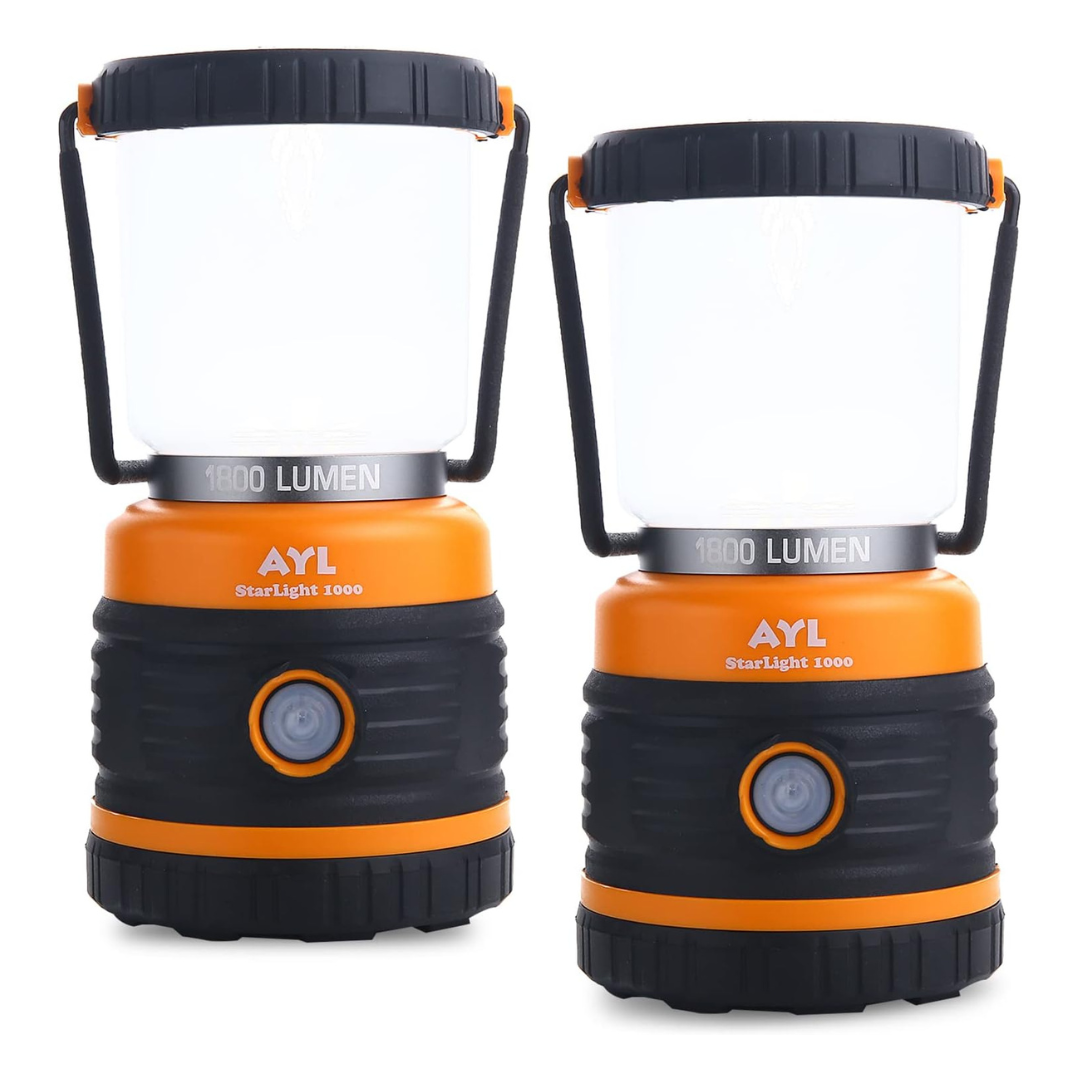 2-Count AYL 1800LM LED Camping Lantern W/ 4 Camping Lights Modes