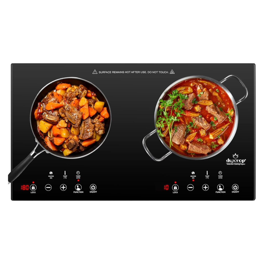 1800W Portable Sensor Touch Induction Built-In Countertop 2 Burner
