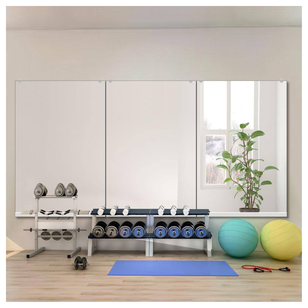 Modern Rectangle Frameless Wall-Mounted Gym Mirror