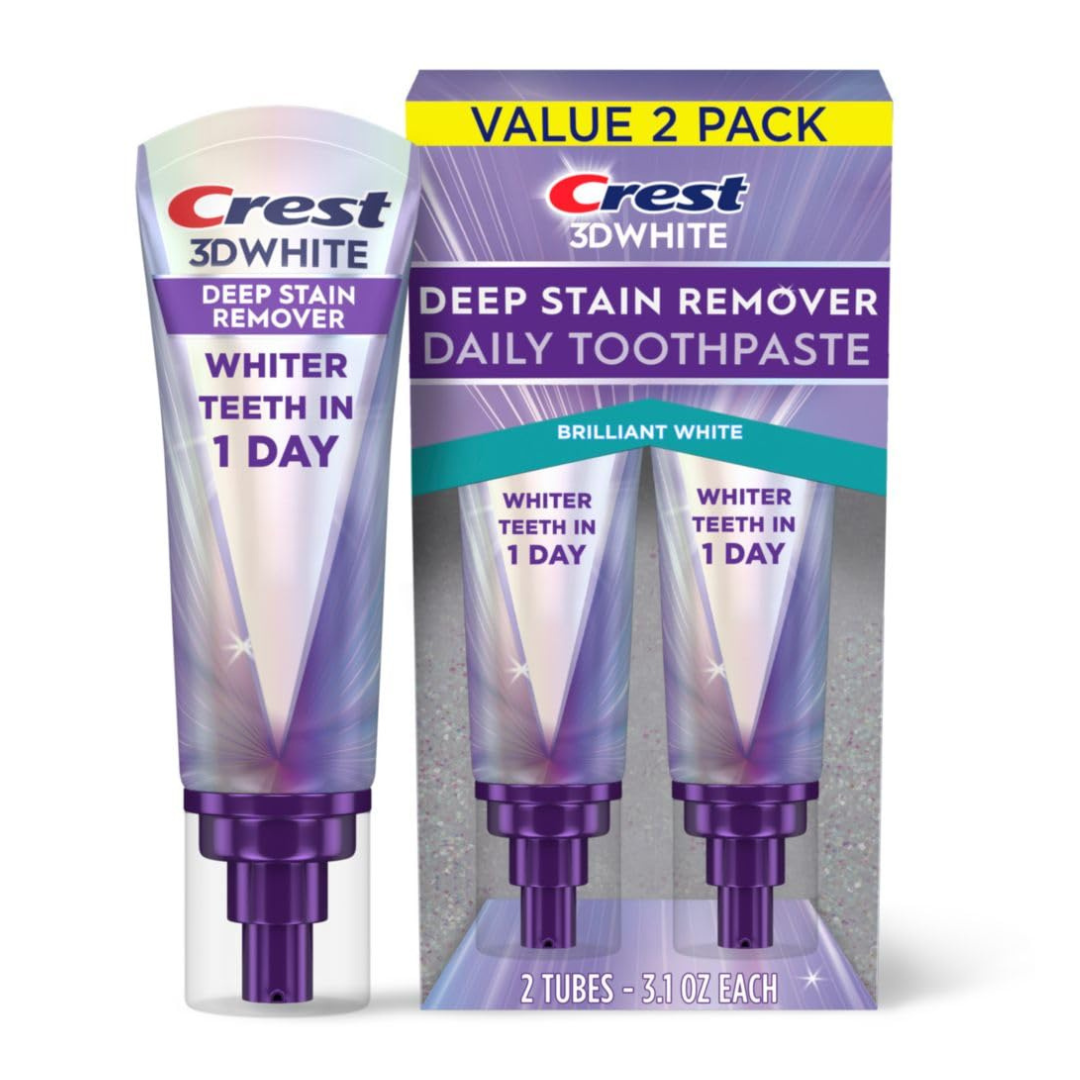 2-Pack 3.1-Oz Crest 3DWhite Brilliance Deep Stain Remover Toothpaste