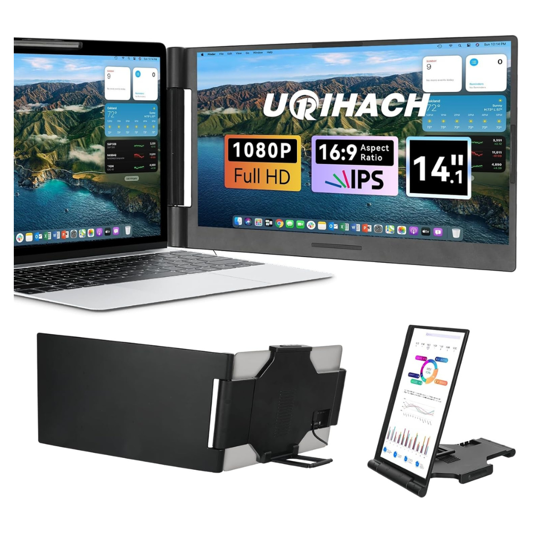 UGRIHACH LE1411-D 14" FHD IPS Monitor Laptop Screen Extender