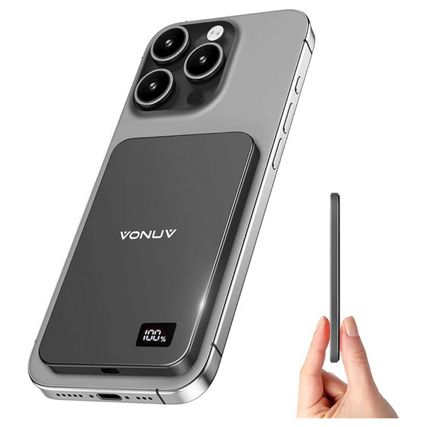 5000mAh VONUV Magnetic MagSafe 15W Wireless Portable Charger