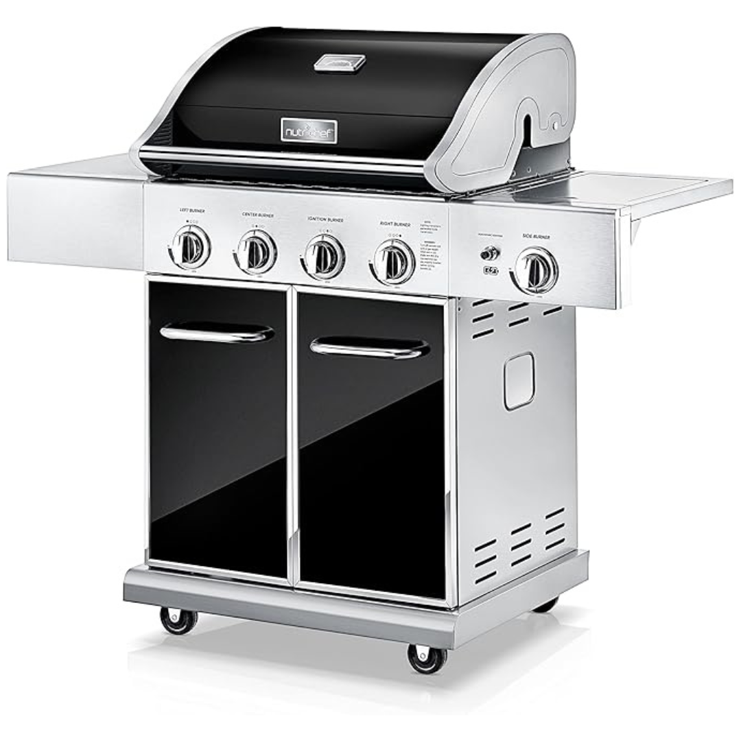 NutriChef 52,000 BTU 5-Burner Stainless Steel Propane Gas Grill