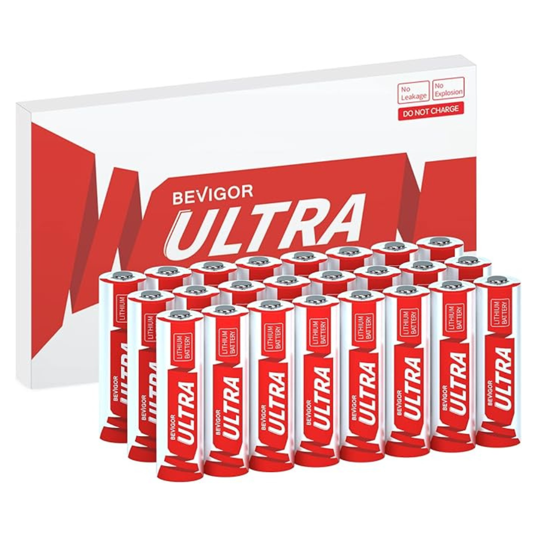24-Pack Bevigor 1.5V 3500mAh AA Lithium Batteries