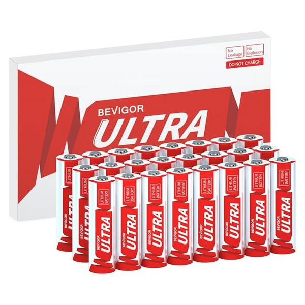 24-Pack Bevigor 1.5V 3500mAh AA Lithium Batteries