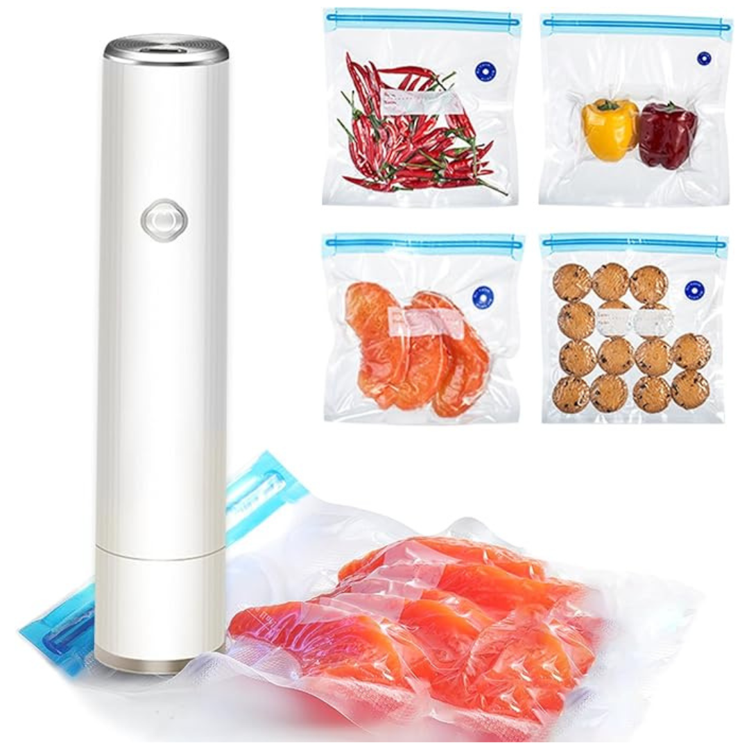 MERNEUO Portable Mini Food Vacuum Sealer with 5 Reusable Bags