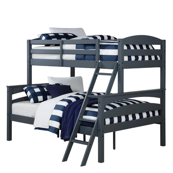 DHP Brady Wood Twin over Full Bunk Bed Frame (Grey)
