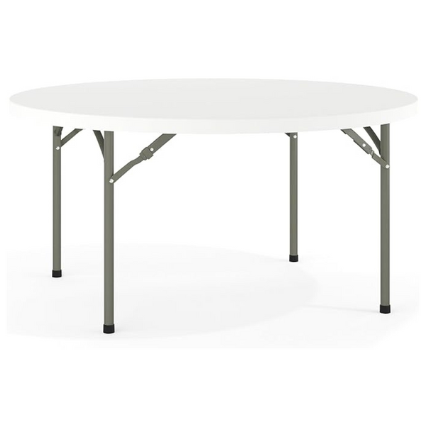 5-Feet Flash Furniture Round Plastic Folding Banquet Table (White)