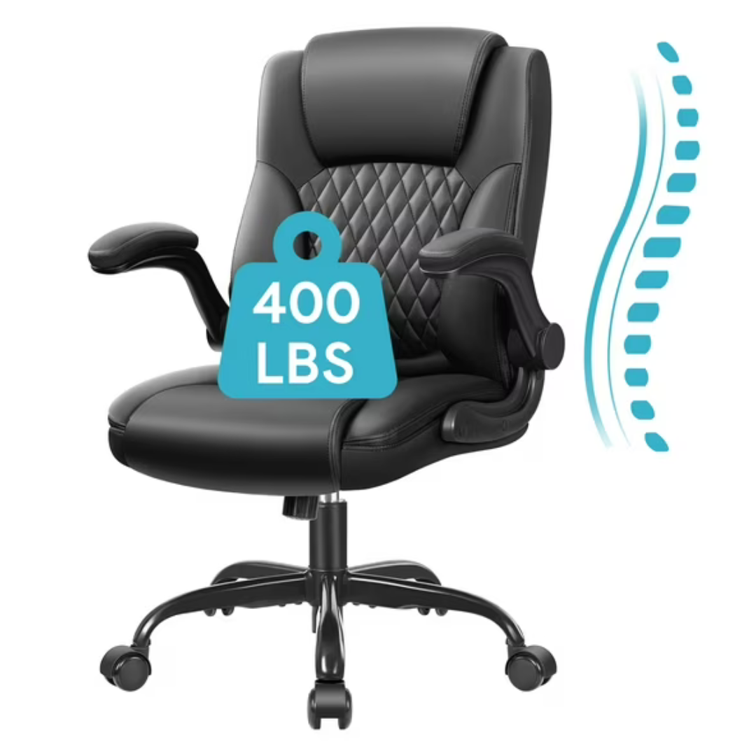 CoolHut Big and Tall Executive Leather Office Chair, 400lbs