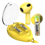 Bluetooth 5.4 Earbuds With Transparent Case and Neck Lanyard