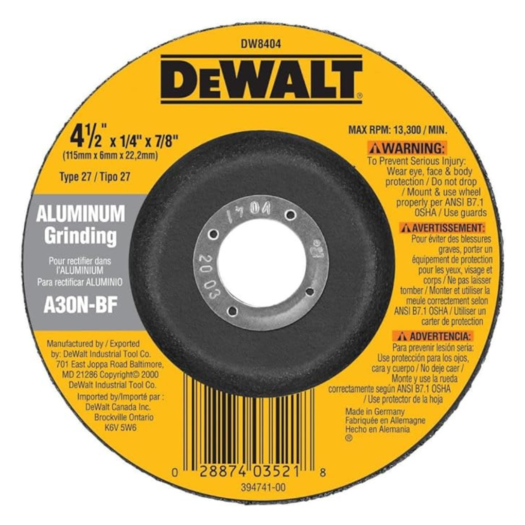 Dewalt DW8404 4-1/2" By 1/4" By 7/8" Grinding Wheel