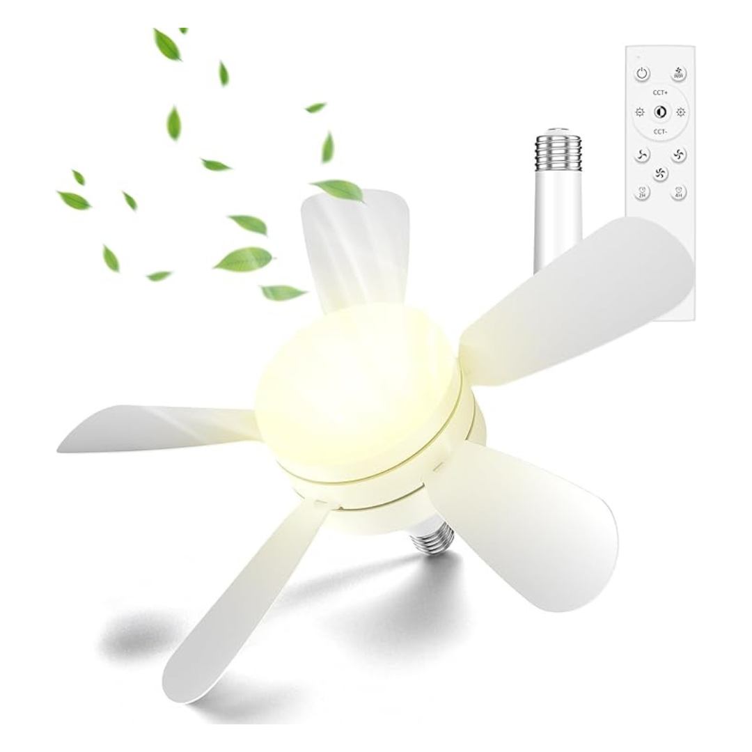18" Socket Ceiling Fan With 2000 Lumens Light