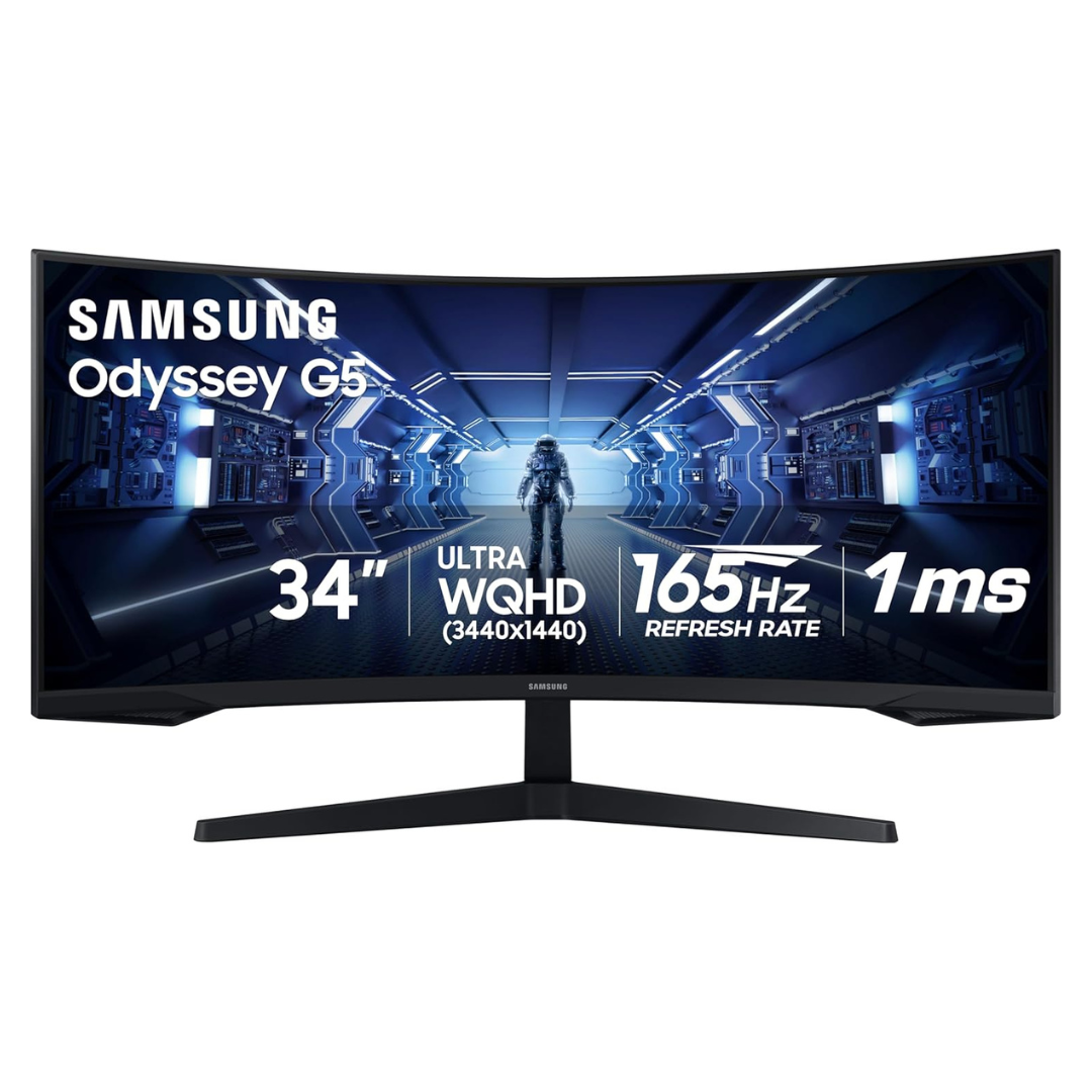 34" Samsung Odyssey G5 Curved WQHD 165Hz 1ms HDR VA Freesync Gaming Monitor