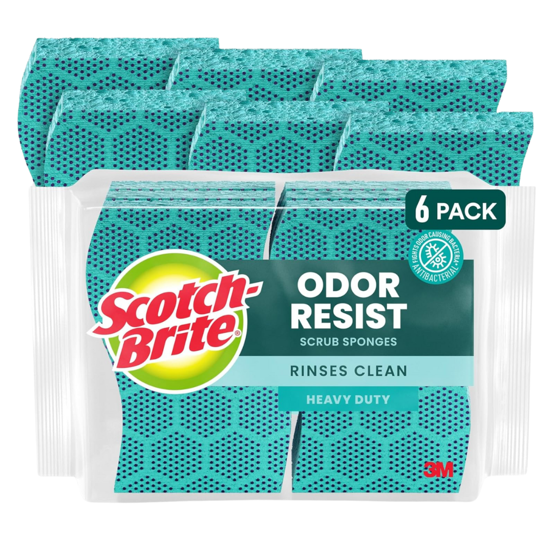 12-Pack Scotch-Brite Odor Resist Heavy Duty Scrub Sponge