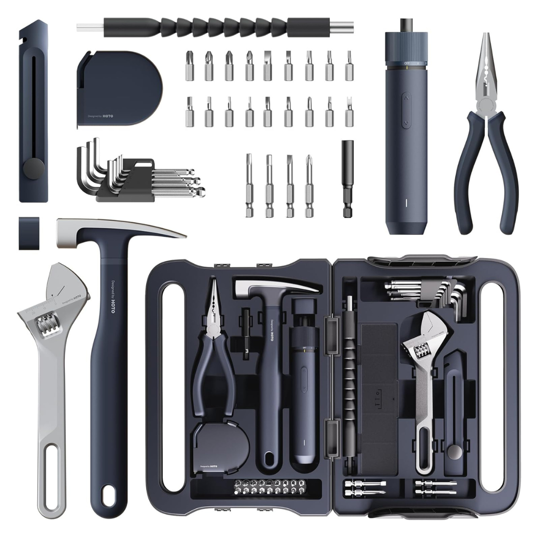 40-Piece Household Essentials Tool Set With Smart Electric Screwdriver