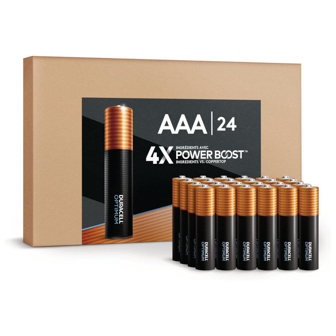 24-Pack Duracell Optimum Alkaline AAA Batteries With Power Boost Ingredients