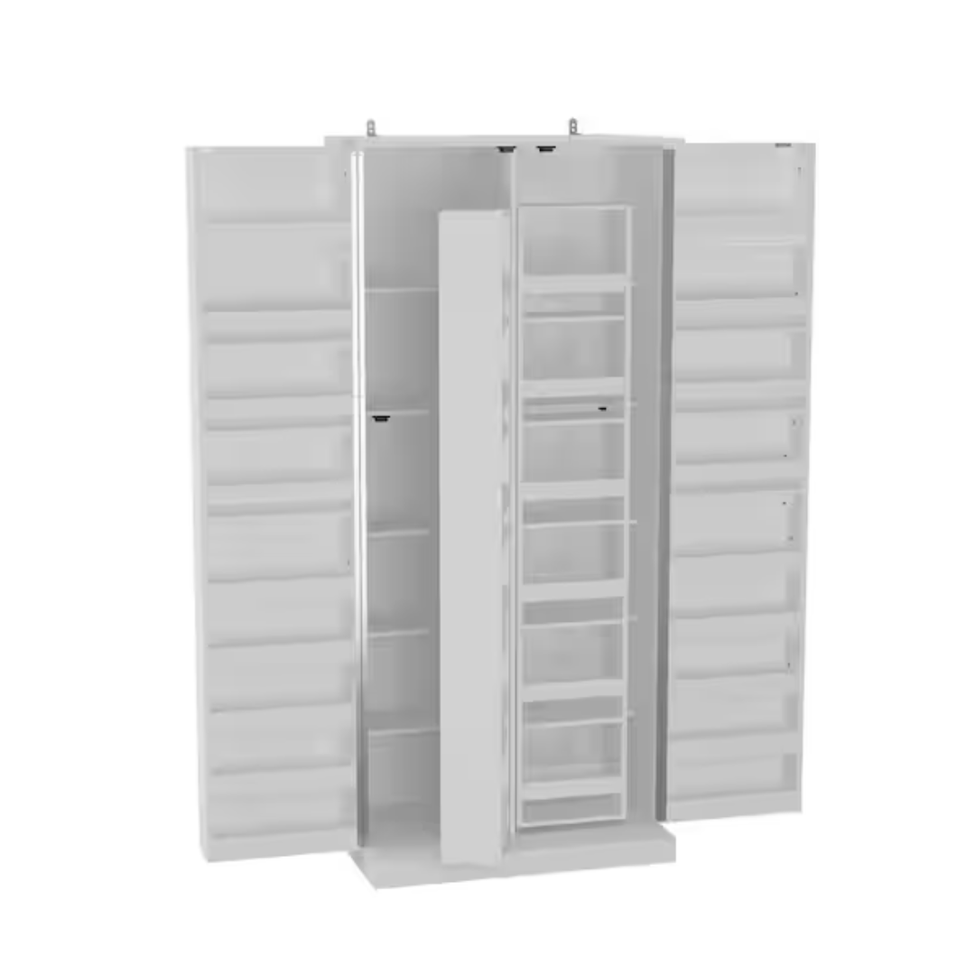 White Wood 31.5" W Food Pantry Cabinet Kitchen Buffet Bar Storage Rack