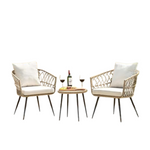 Set of 2 IDZO 500lbs Weight Capacity Wicker Bistro Table & Chairs