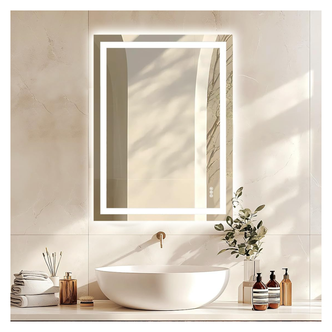 24 x 32 Inch LED Bathroom Wall-Mounted Vanity Mirror