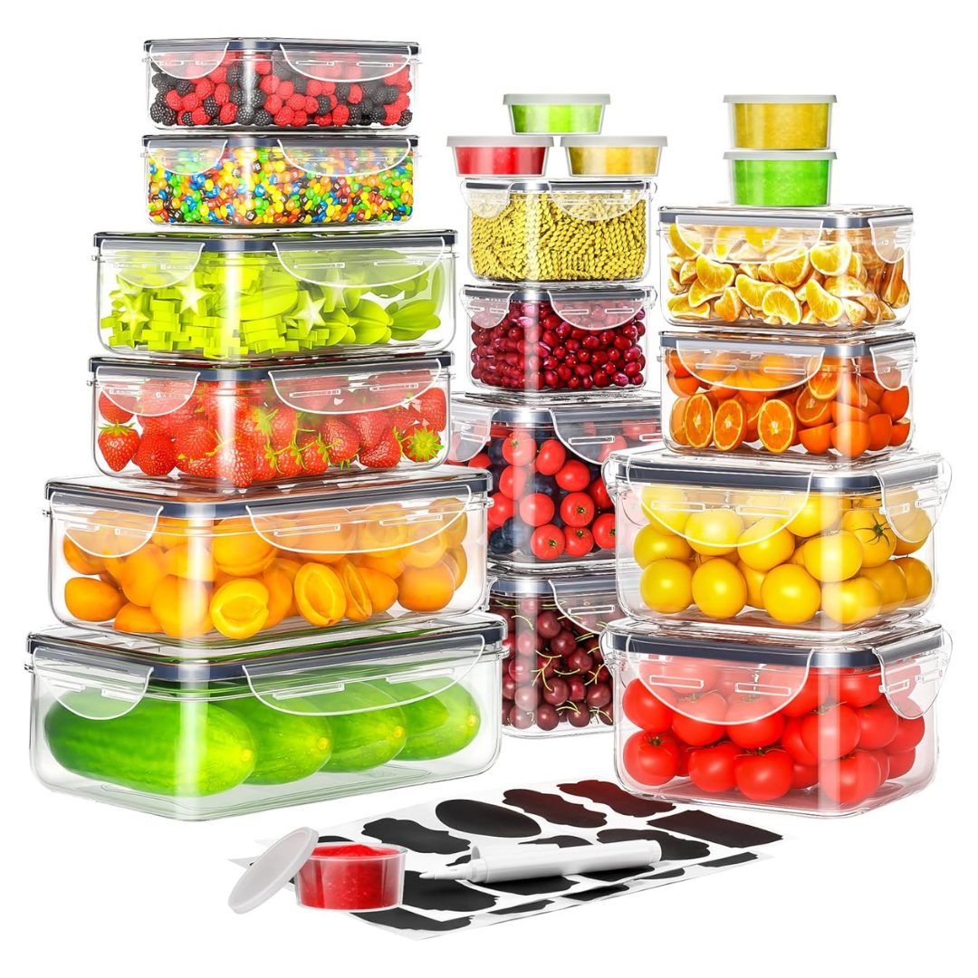 40-Piece Airtight Plastic Food Storage Containers Set W/ Lids