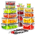 40-Piece Airtight Plastic Food Storage Containers Set W/ Lids