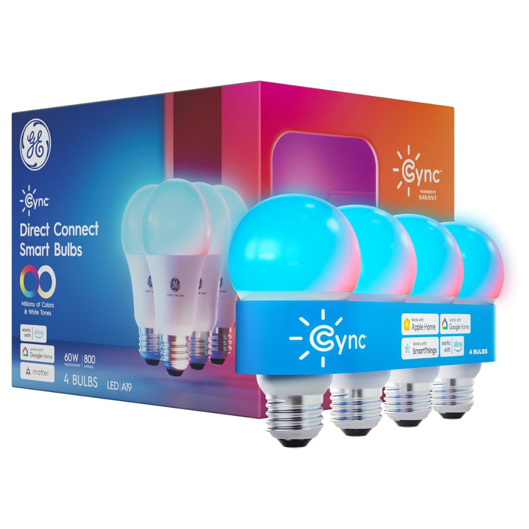 4-Pack GE Cync A19 Smart LED Bulb