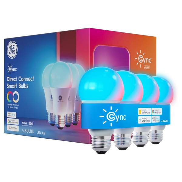 4-Pack GE Cync A19 Smart LED Bulb