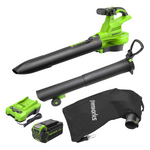 Greenworks 40V Cordless Brushless Leaf Blower W/ Bag, Battery & Charger