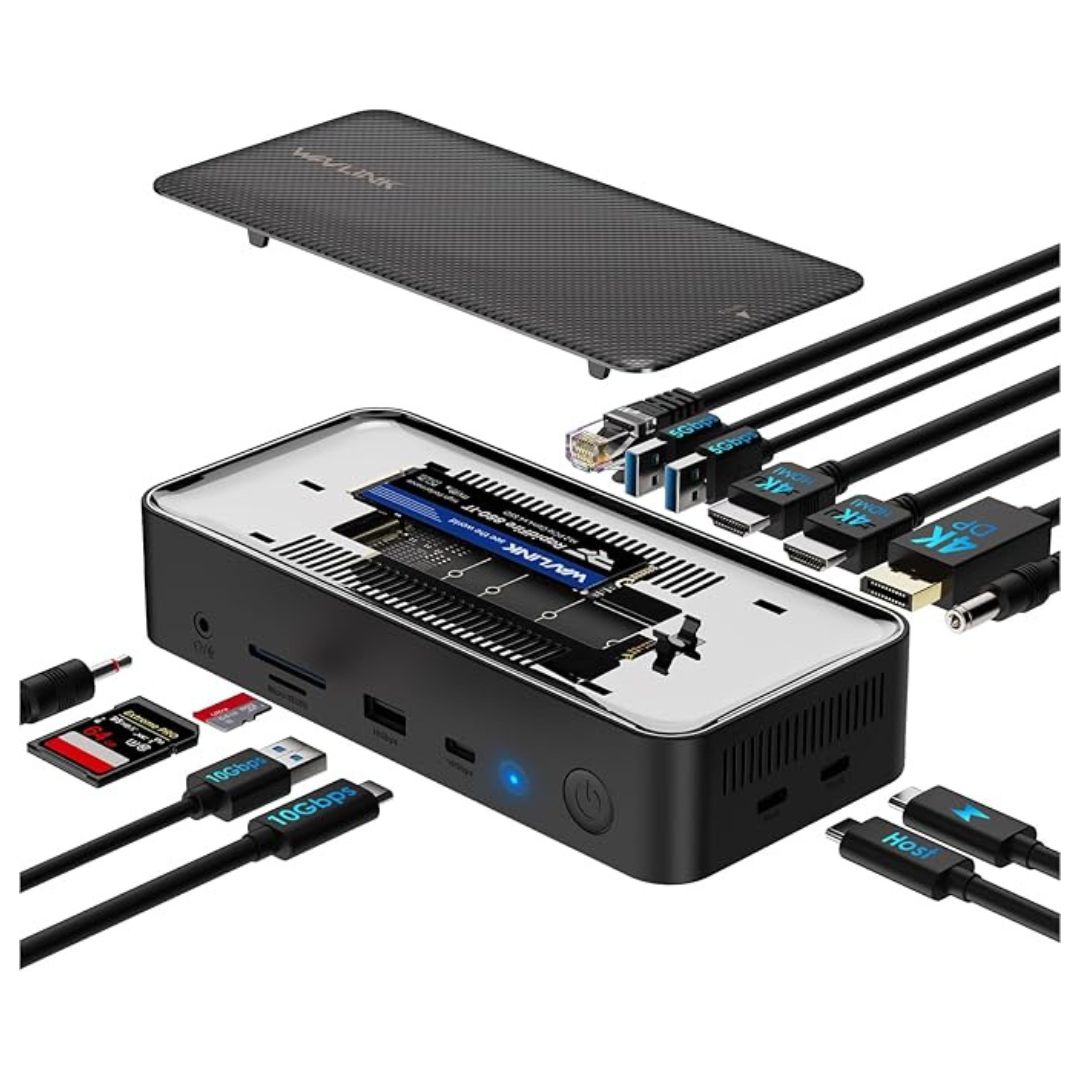 WAVLINK 13 in 1 USB-C Hub with 5Gbps M.2 PCIe/SATA SSD Enclosure