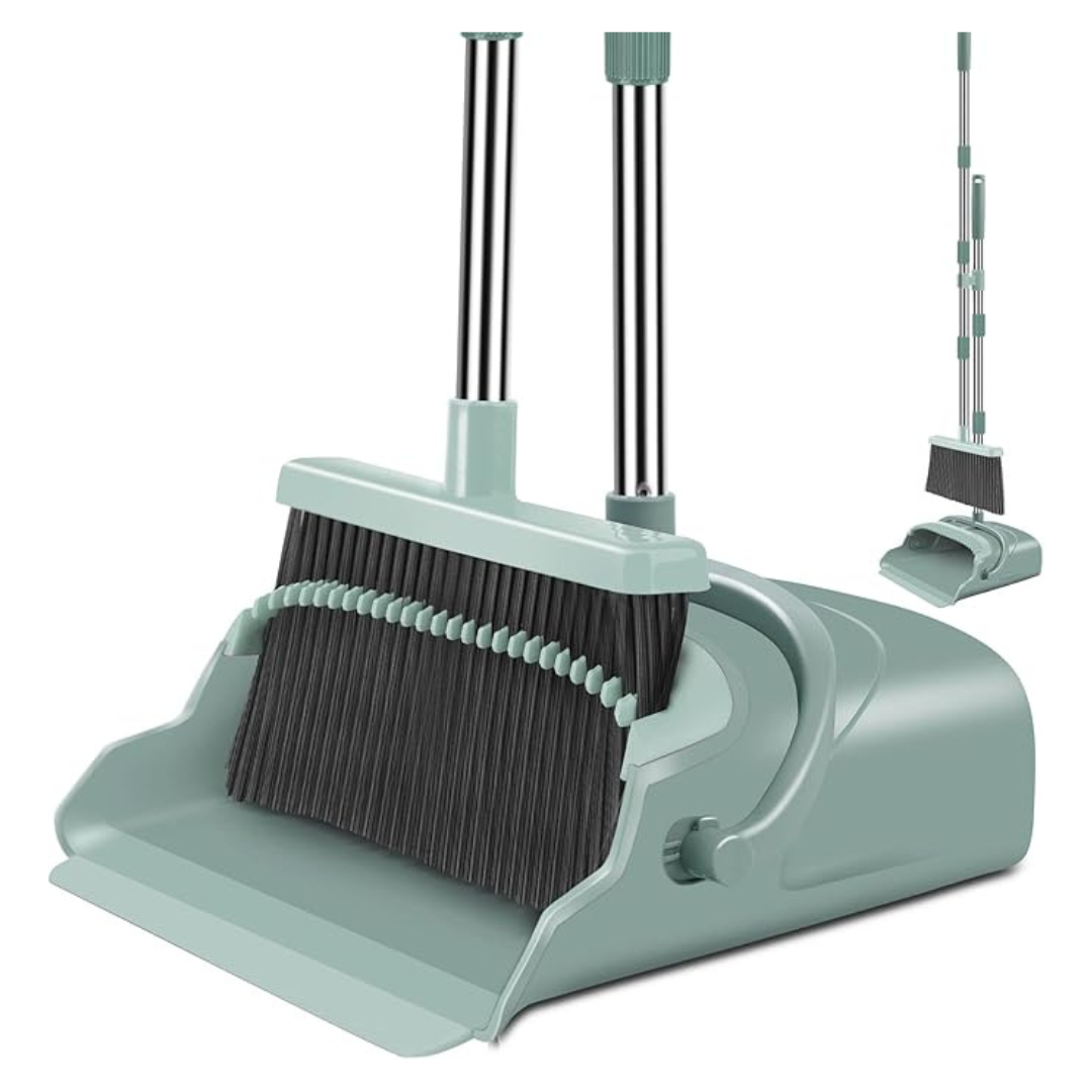 kelamayi Upgrade Broom and Dustpan Set with Long Handle