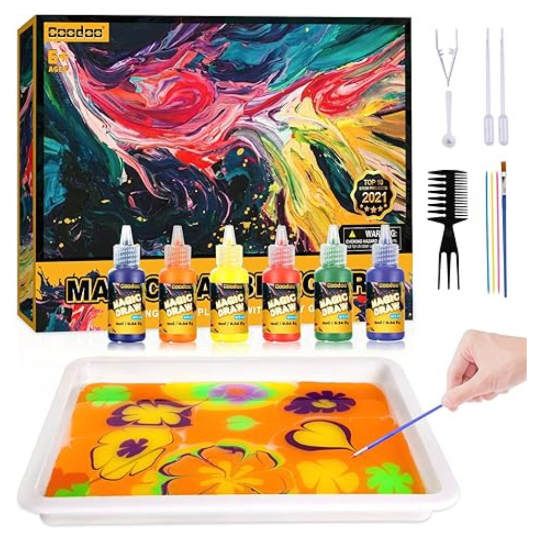 Coodoo Water Marbling Paint Arts and Crafts Kit for Kids
