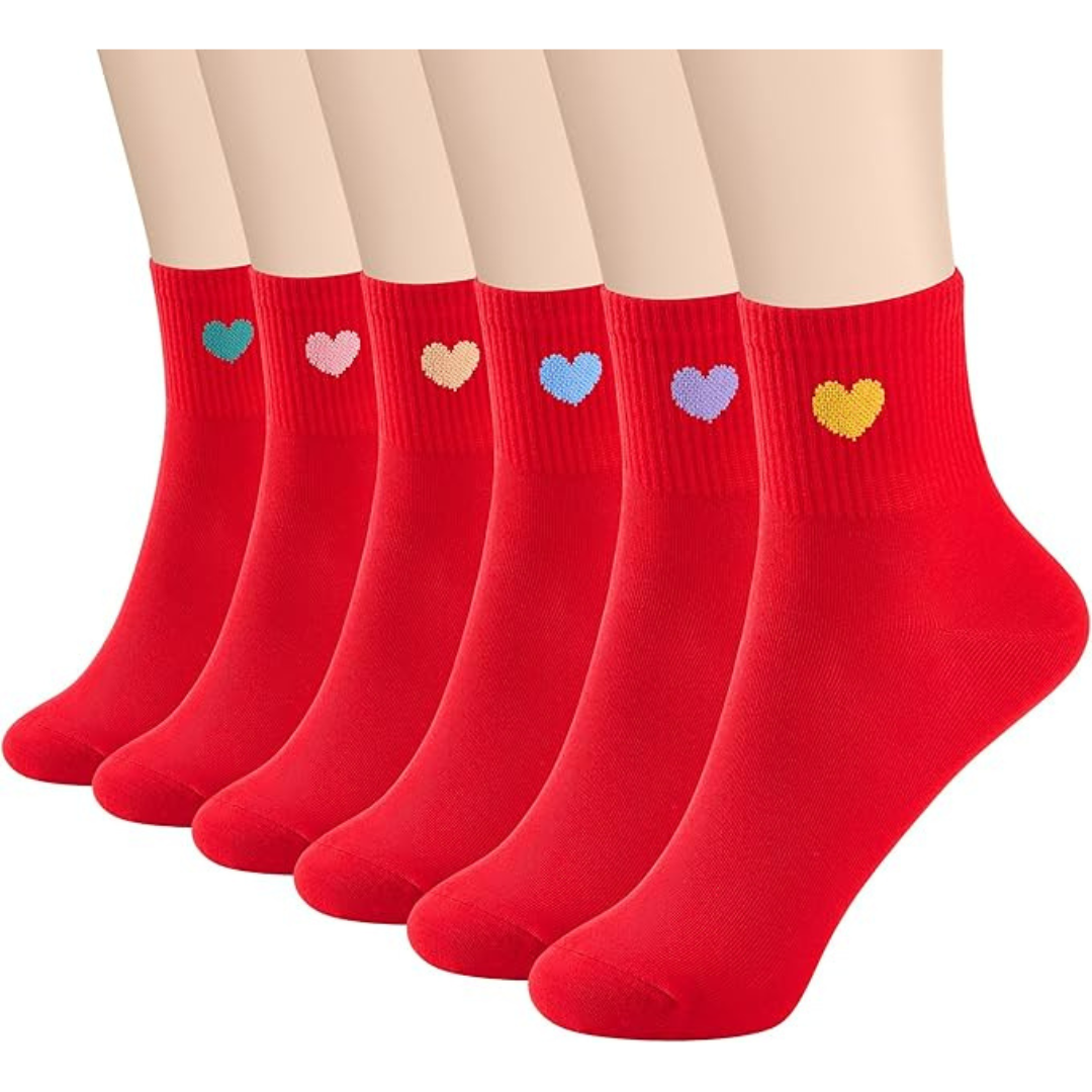 6-Pairs Women's Cotton Cute Ankle Crew Socks