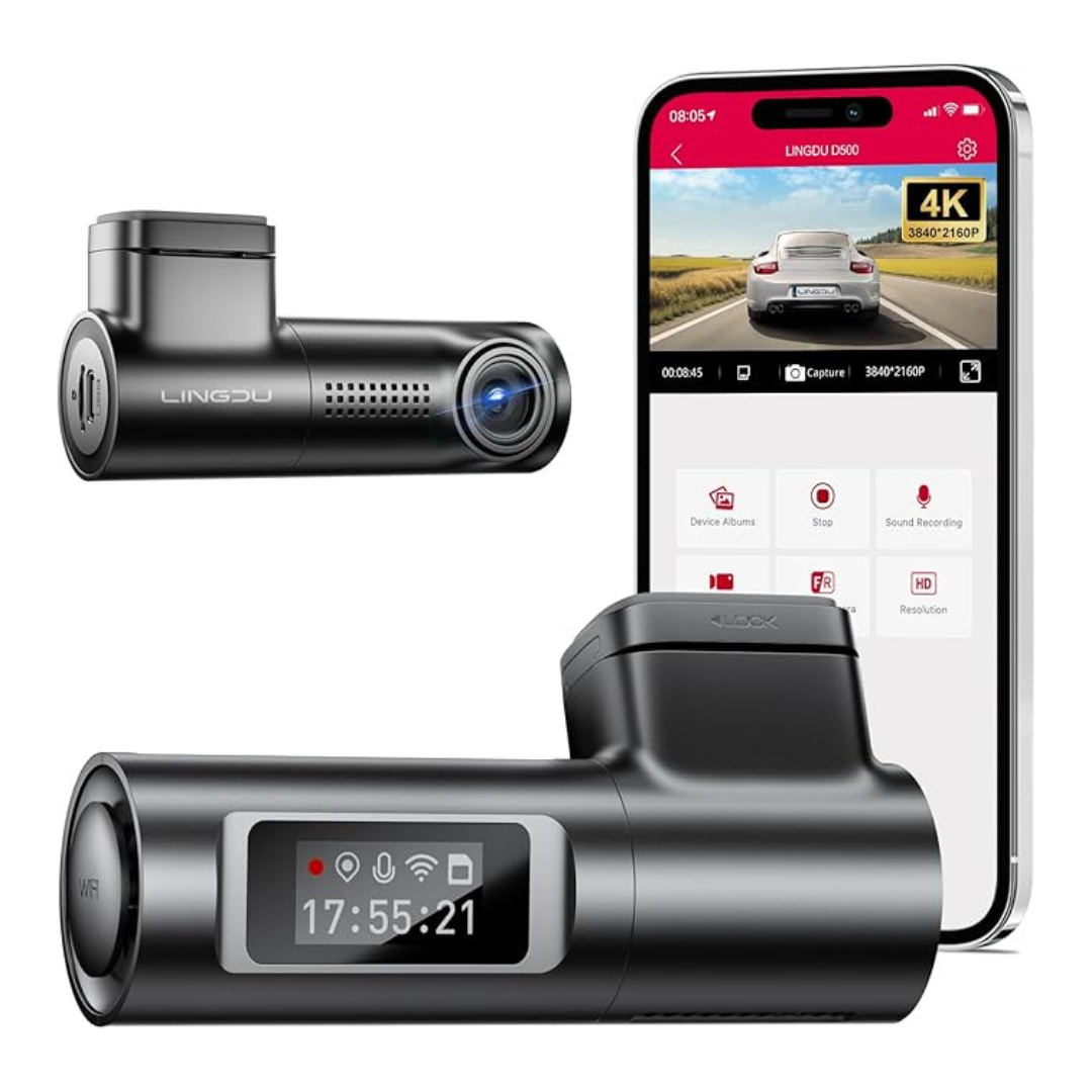 Lingdu D500 4K Smart WiFi & GPS Front Dash Camera