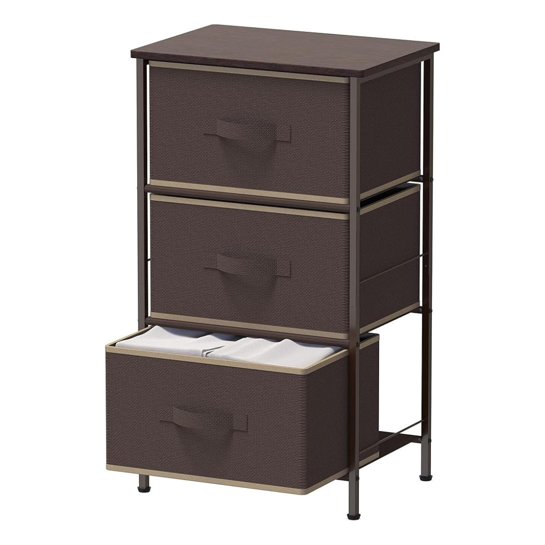 Simple Houseware 3-Drawer Nightstand Dresser w/ Wood Top