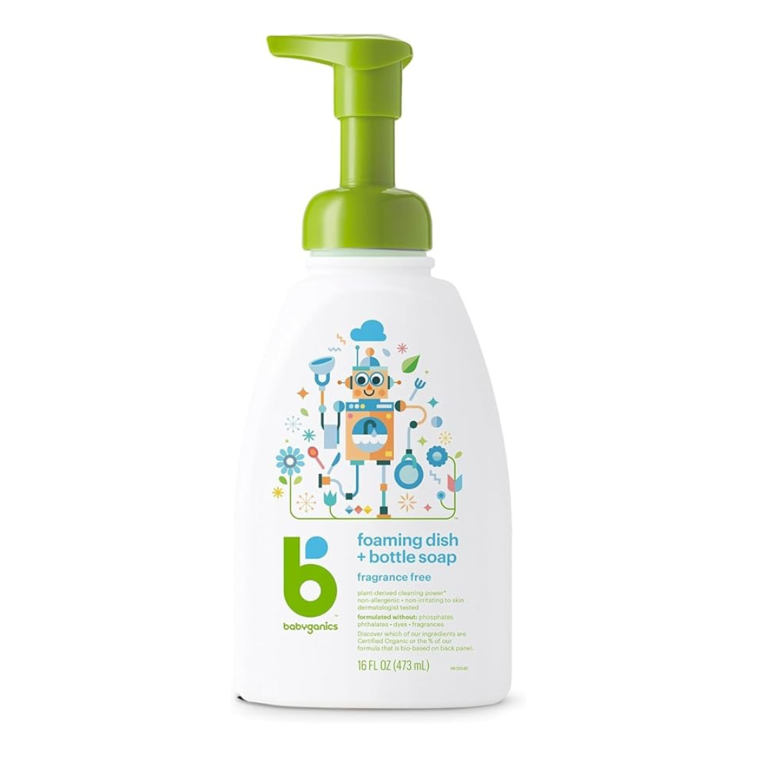 16-oz Babyganics Foaming Dish Soap, Pump Bottle, Fragrance Free