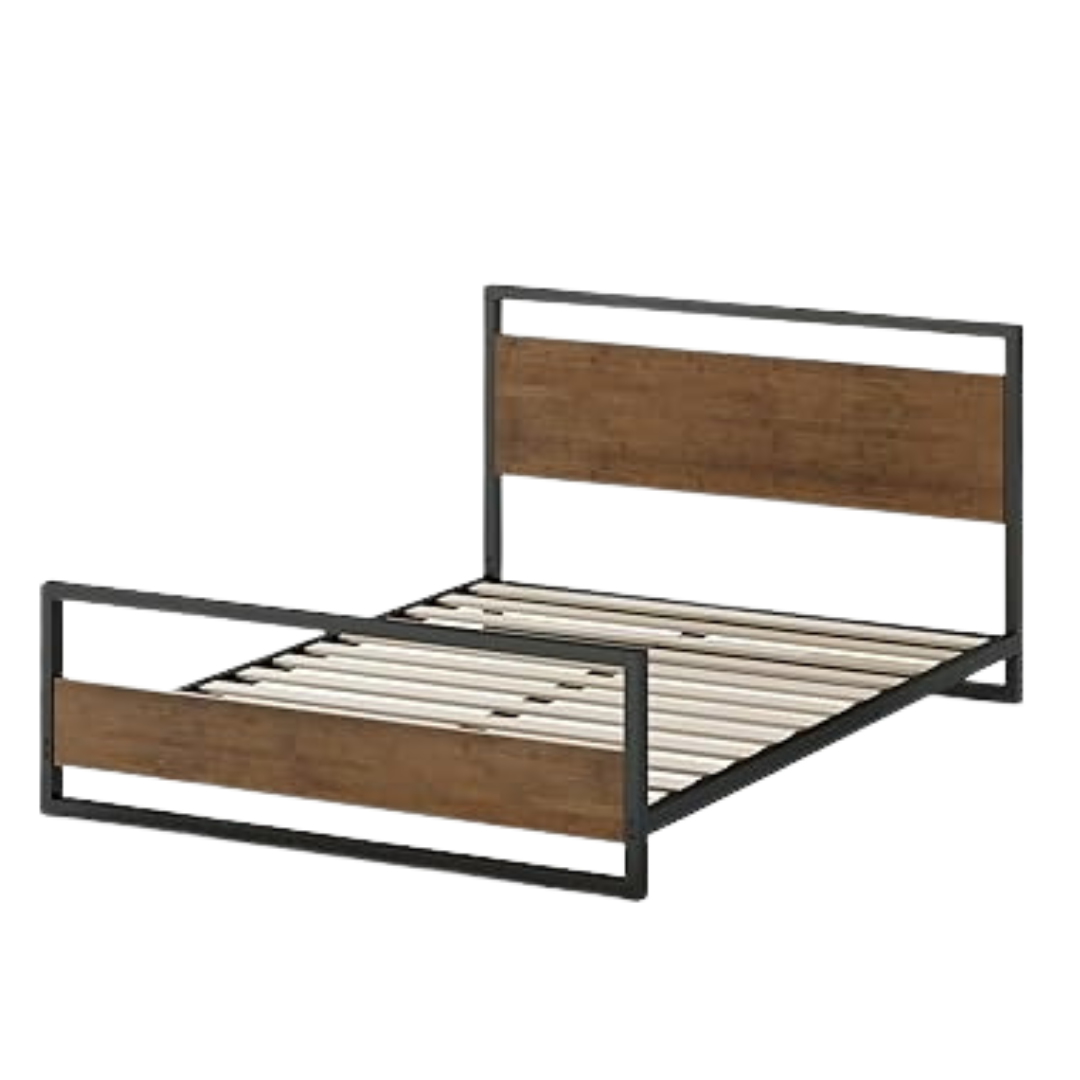 Zinus Queen Suzanne Bamboo & Metal Platform Bed Frame