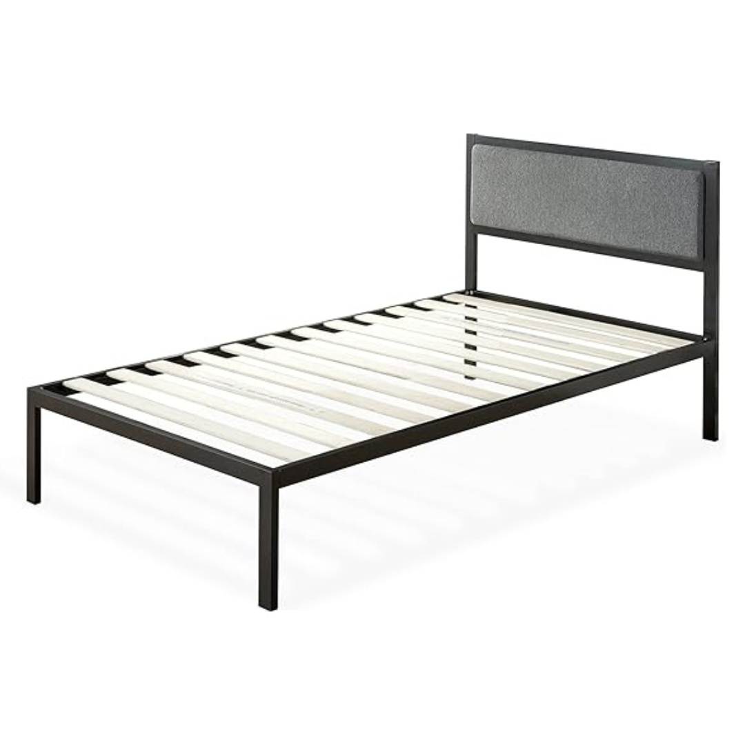 Zinus Korey Metal Platform Bed Frame with Upholstered Headboard