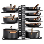 8-Tier Mudeela Pots and Pans Organizer Rack for Cabinet