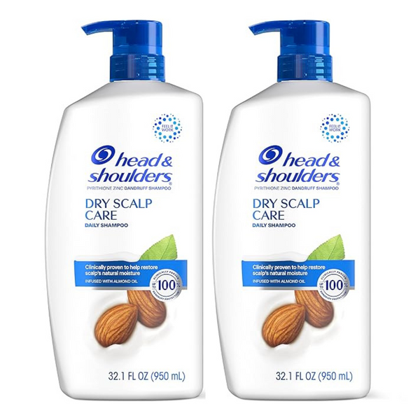 Head & Shoulders Shampoo, Dry Scalp Care With Almond Oil (32.1 Fl Oz, Twin Pack)
