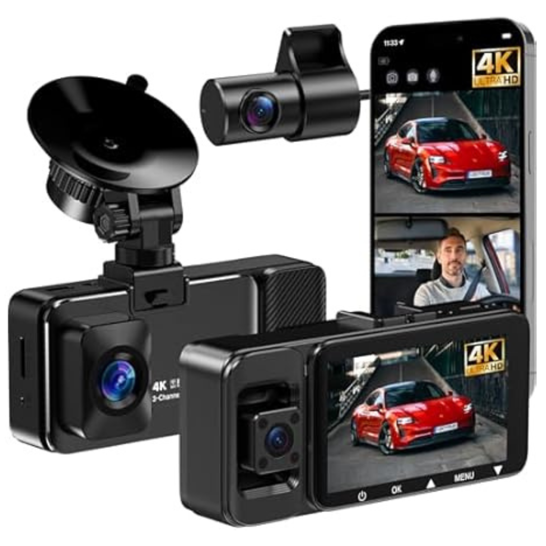 Lectrus 3-Channel 4K Dash Cam