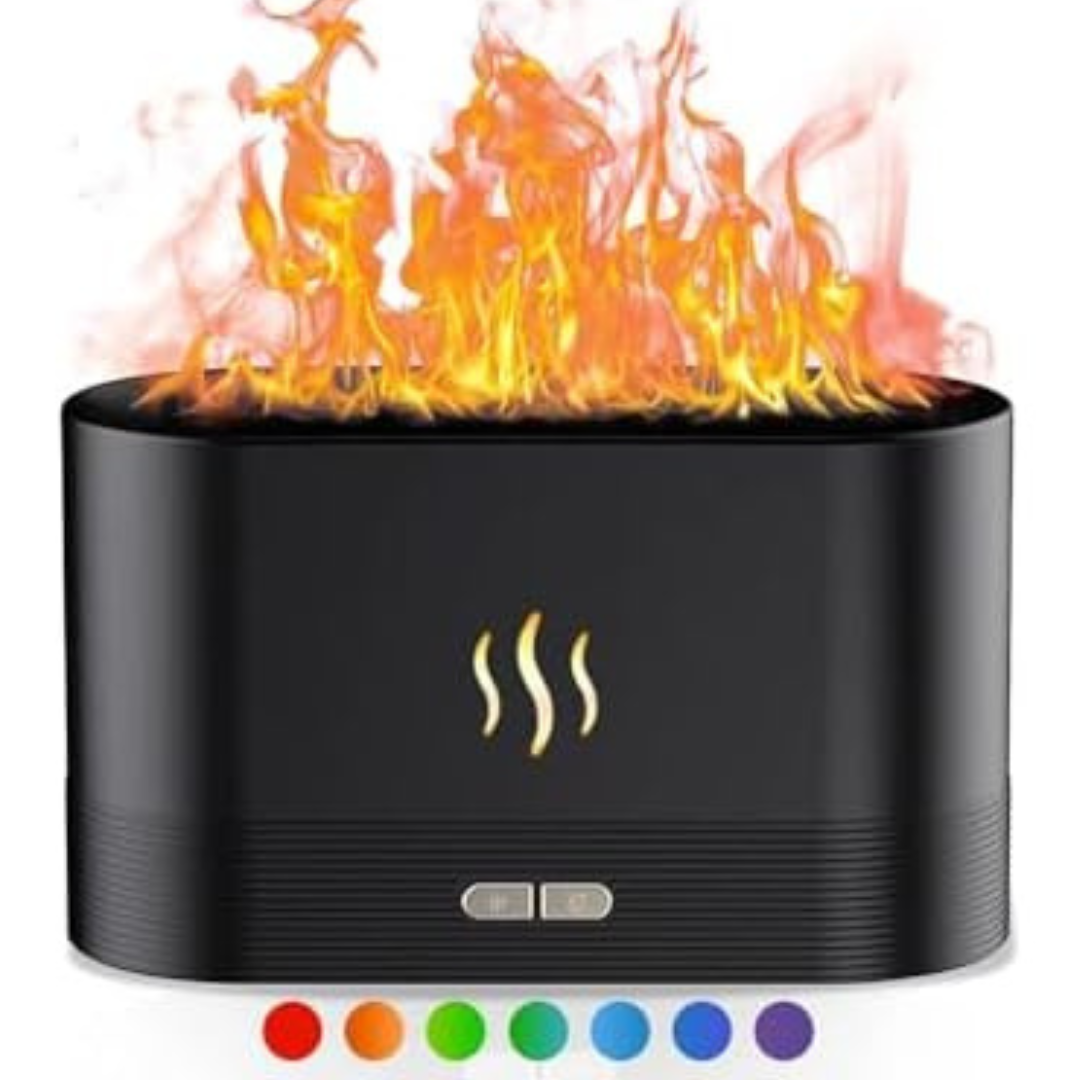 Flame Humidifier with 7 Colors Essential Oil Diffusers