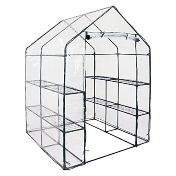 Sunnydaze Outdoor Walk-in Greenhouse with 4 Shelves