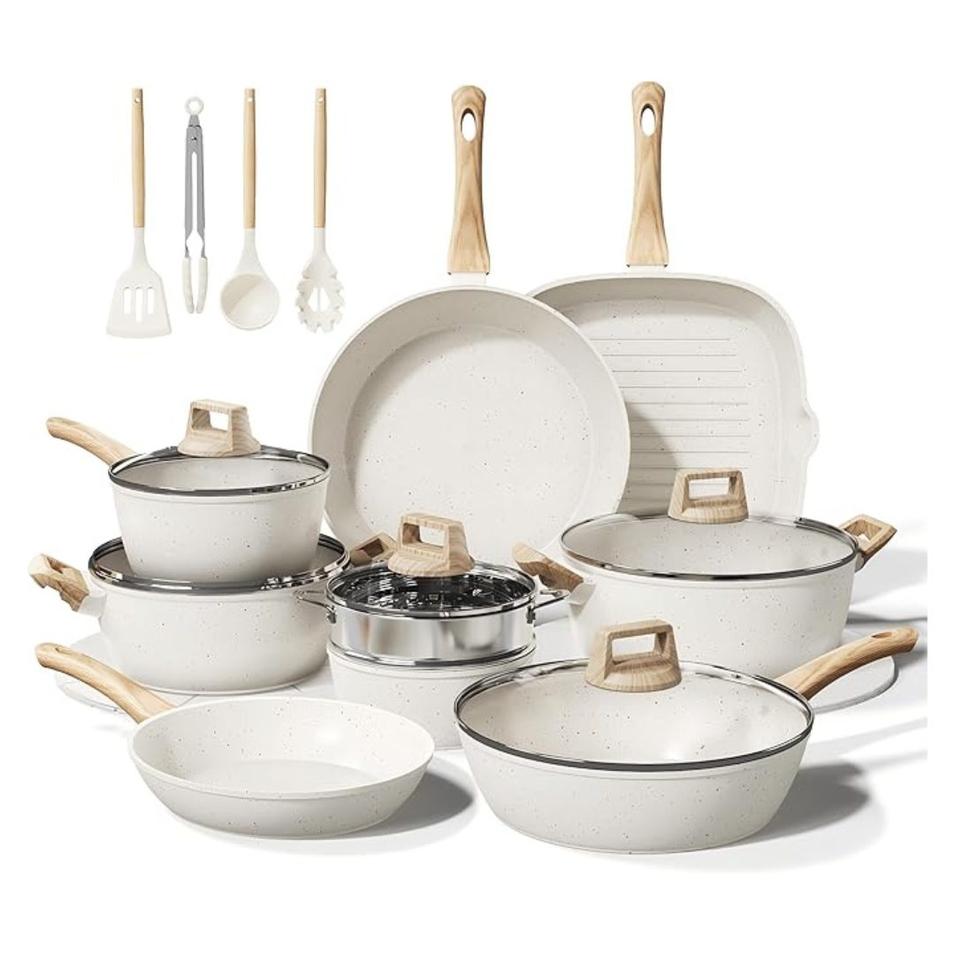 24-Piece Non Stick Ceramic Cookware Set