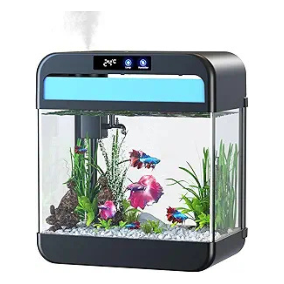 2.2 Gallon Fish Tank Bowl with LED Light and 3-in-1 Pump