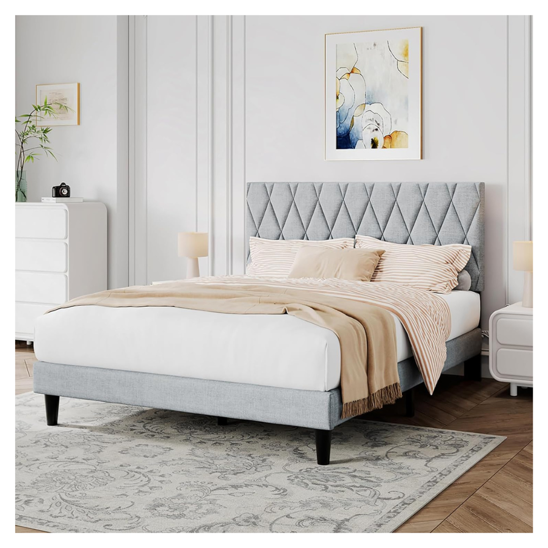 Rukboo Queen Size Platform Bed Frame With Storage Space