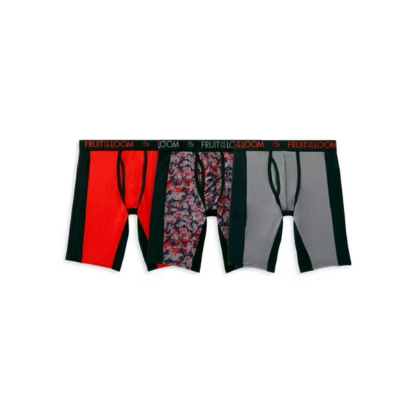 3-Pack Fruit Of The Loom Mens Breathable Underwear Boxer Briefs