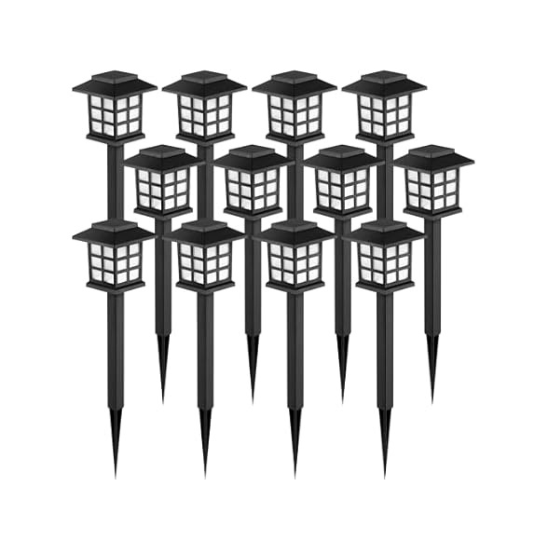 12-Pack Waterproof LED Solar Walkway Lights