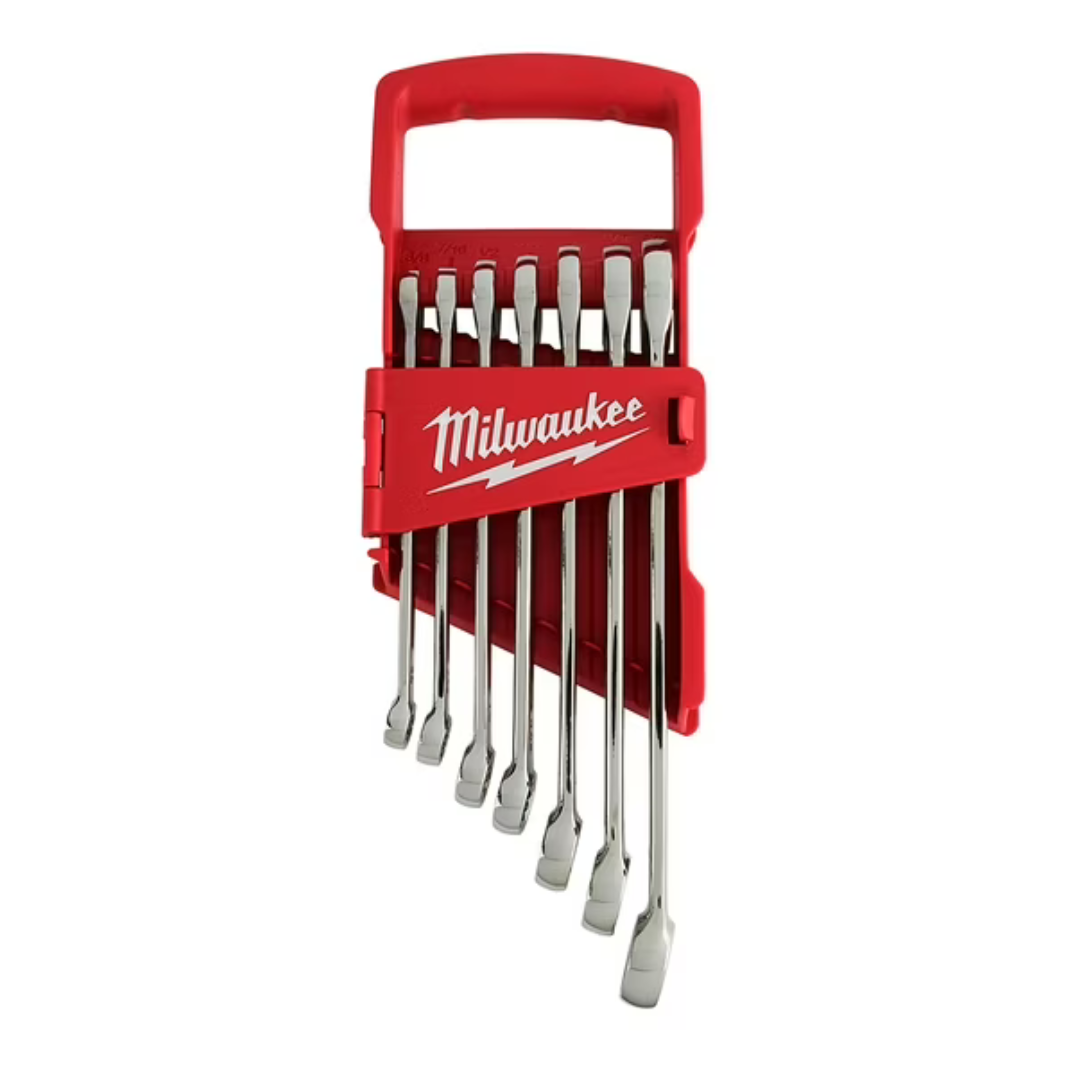 7-Piece Milwaukee Combination SAE Wrench Mechanics Tool Set