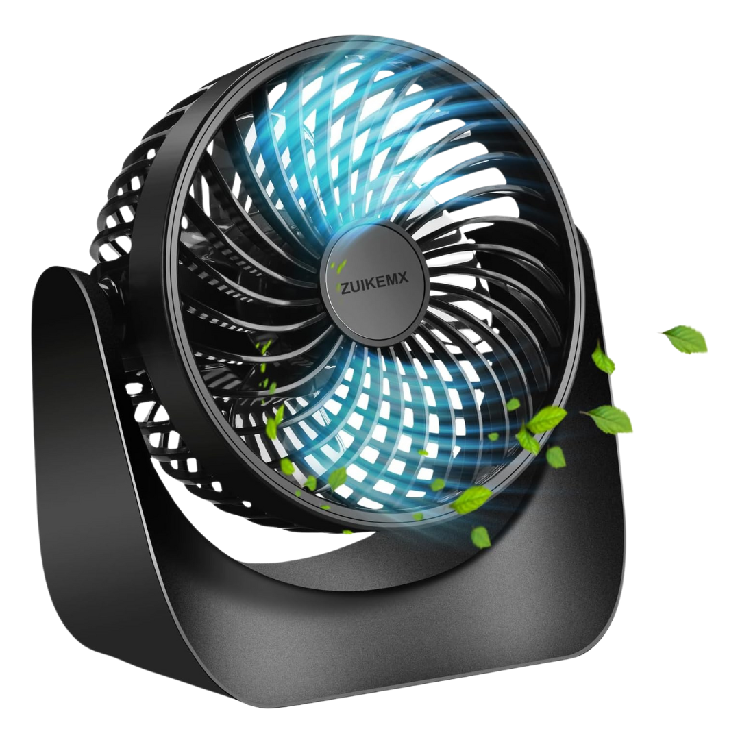 Portable 6.8" Quiet Rechargeable Table Fan With Strong Airflow