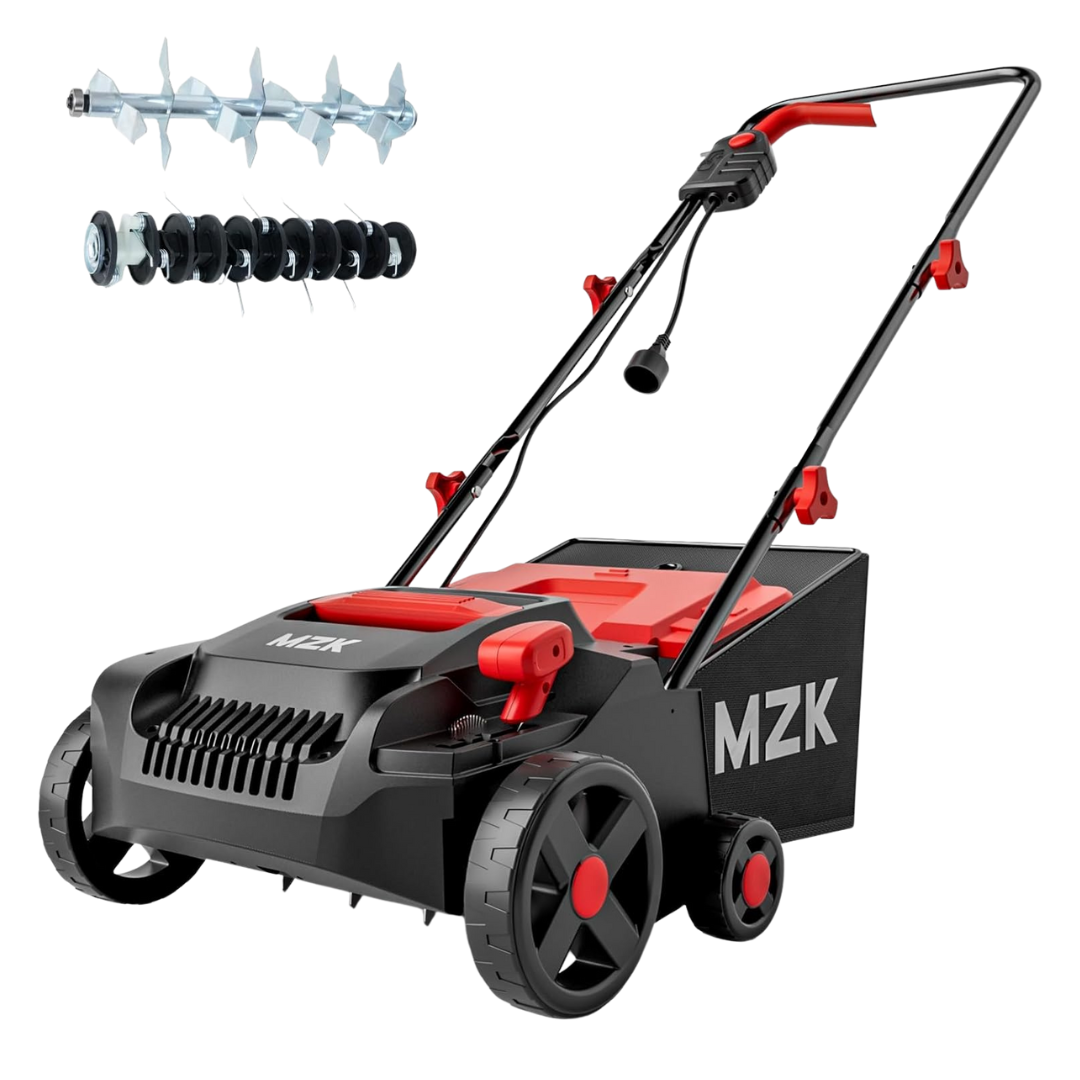 MZK 13" 13-Amp 2-in-1 Electric Dethatcher And Scarifier